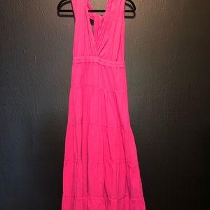 Vintage hot pink Spanish style dress.